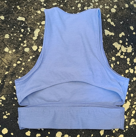 Outdoor Voices Smokey Blue Slashback Activewear Crop Top Sports Bra - Picture 4 of 7